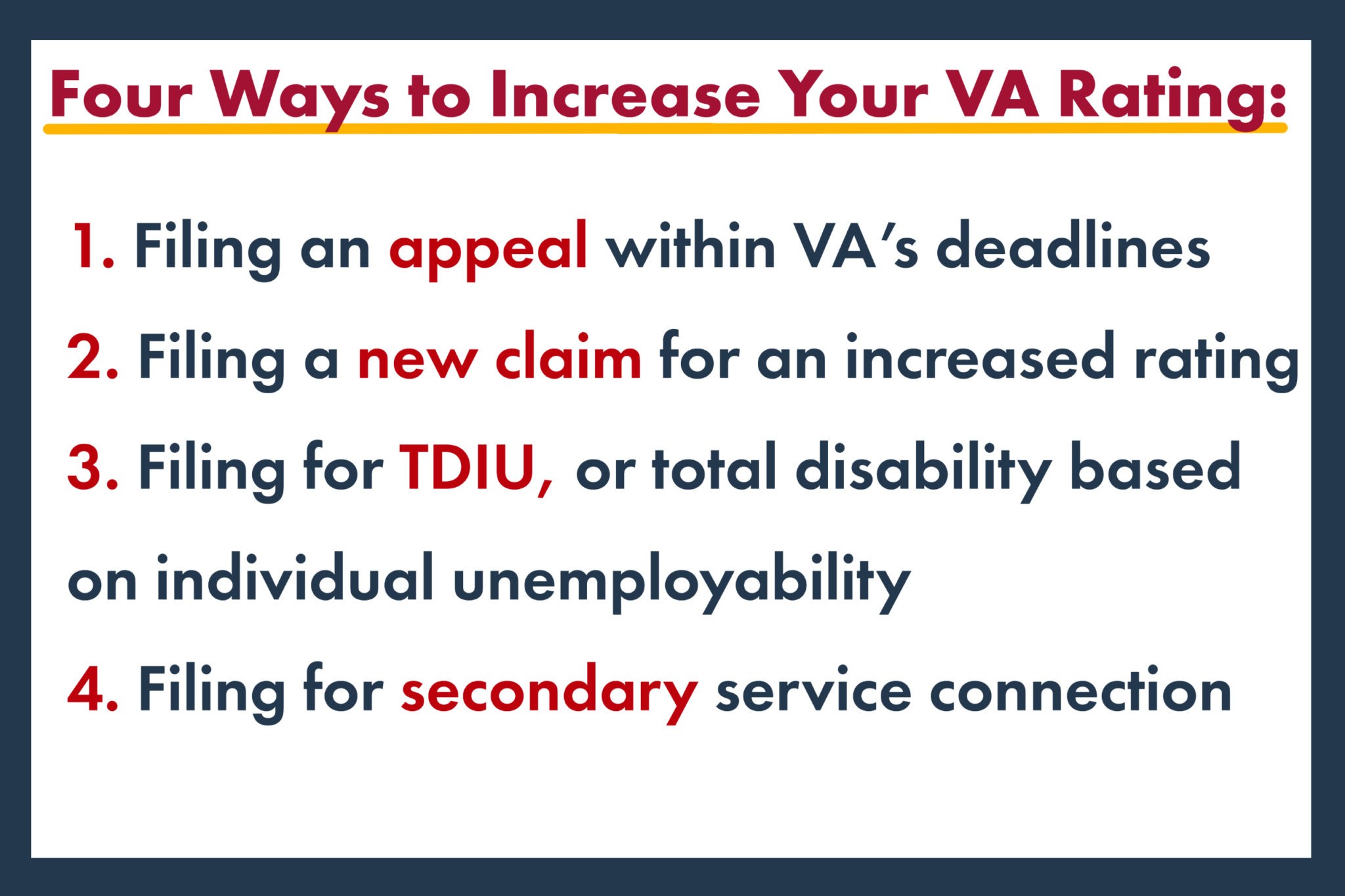 How Do I Increase My Disability Rating? 4 Ways to Increase CCK Law