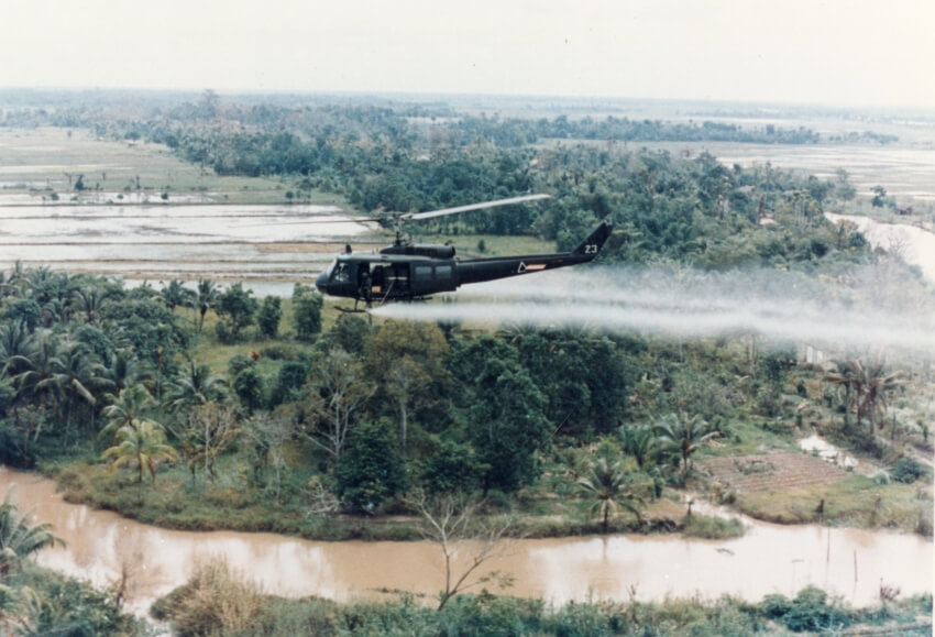 helicopter spraying herbicides