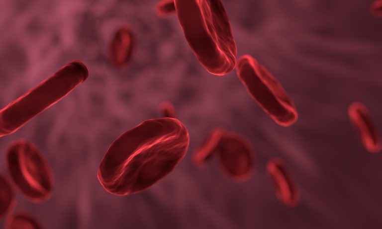 low red blood cell count traveling through artery due to anemia