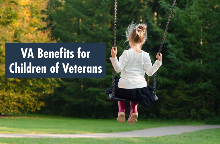 va benefits for children of veterans. image shows child swinging on swing
