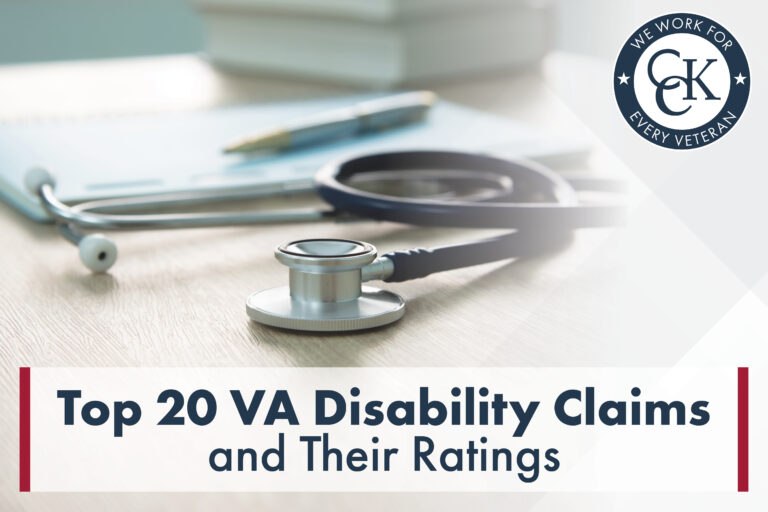 Top 20 VA Disability Claims and Their Ratings