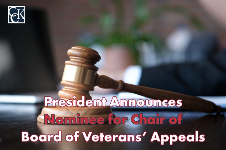 President Announces Nominee for Chair of Board of Veterans’ Appeals
