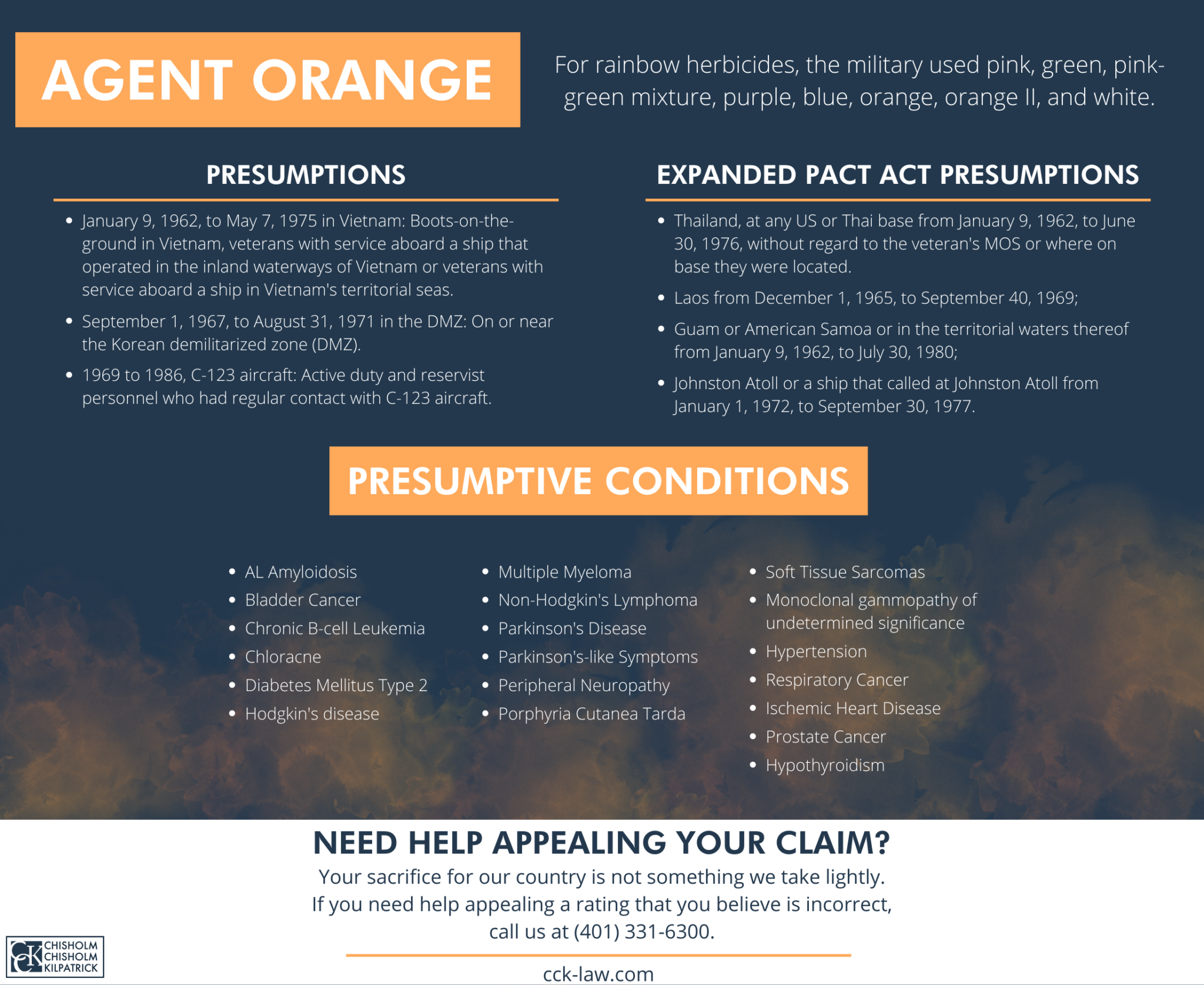 Agent Orange Locations Map CCK Law