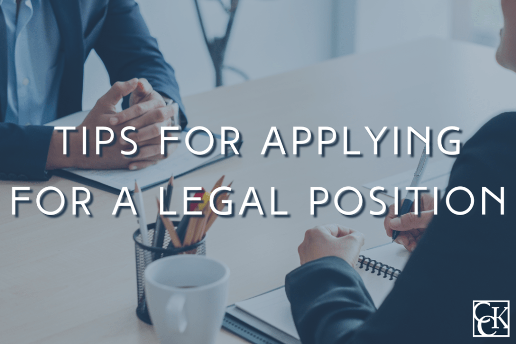 Tips for applying for a legal position