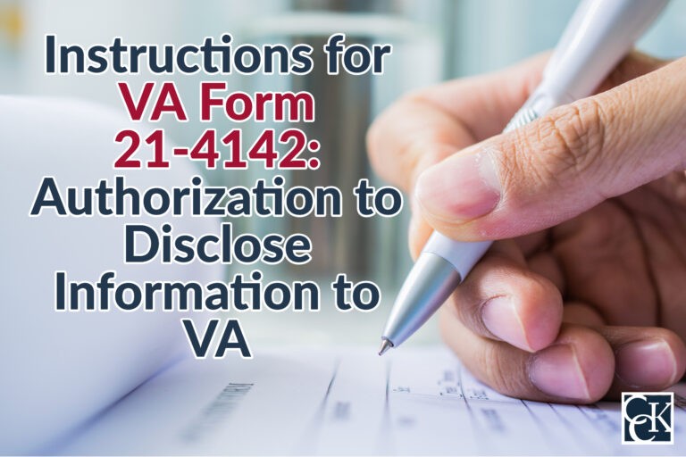 Instructions for VA Form 21-4142: Authorization to Disclose Information to VA