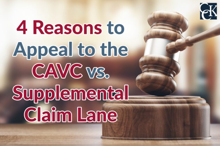 4 Reasons to Appeal to the CAVC vs. Supplemental Claim Lane