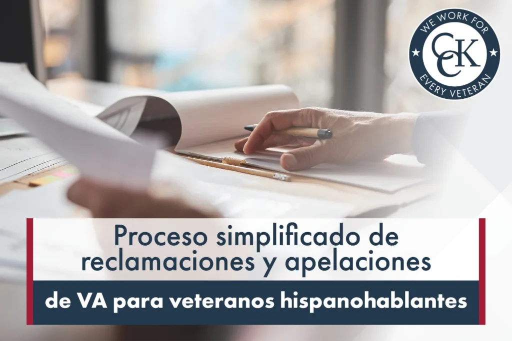Proceso simplificado de reclamaciones y apelaciones de VA para veteranos hispanohablantes