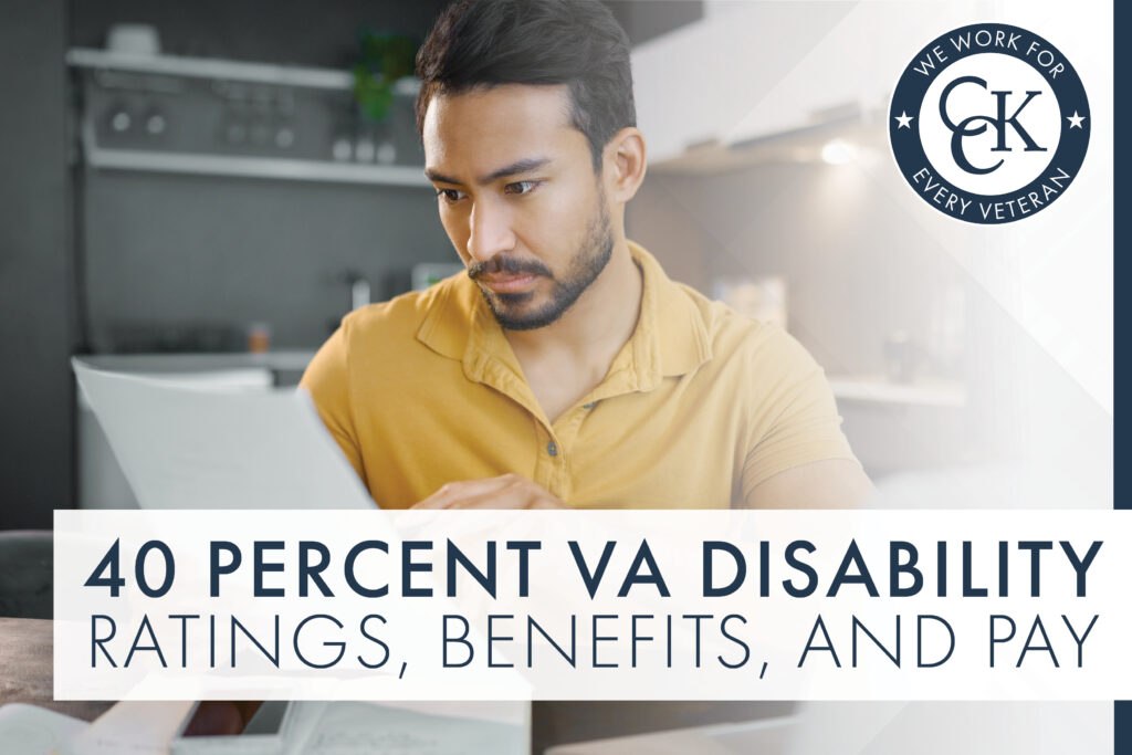 40 Percent VA Disability Ratings, Benefits, and Pay